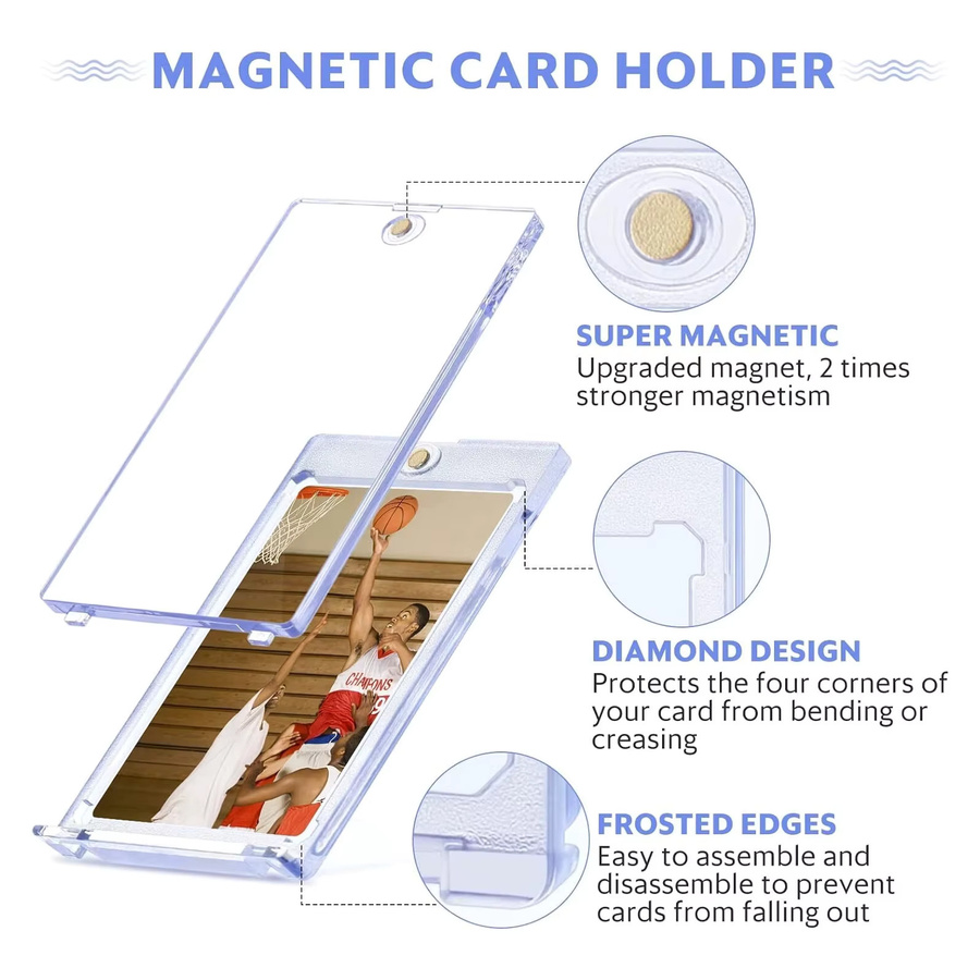 30 Stück UV-beständige magnetische Kartenaufbewahrungsboxen aus Acryl in Transparent, 35Pt Kartenhalter mit Magnetverschluss für Sammler - Bild 2