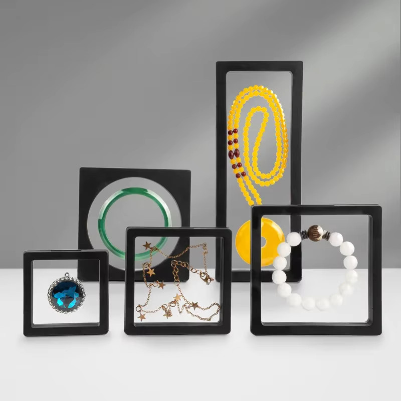 10er Set Schmuck Display Aufbewahrungsboxen aus transparentem PE-Film für Ringe, Halsketten und Ohrringe - Bild 1