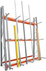 Regalwerk ARTUS Vertikalregal Profillagerregal AF einseitig orange H x B x T: 350 x 270 x 100 cm sowie 350 x 27 x 10 cm - Bild 1