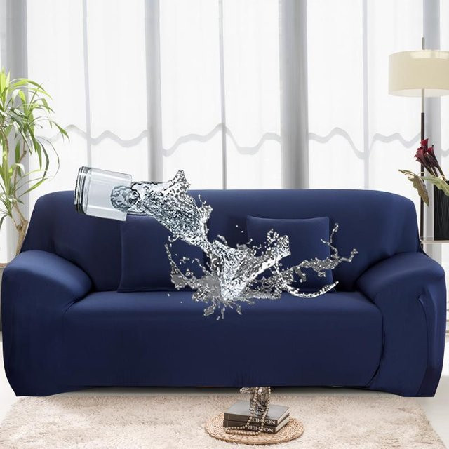 Wasserdichter Stretch-Sofabezug von Bestbags für 2-Sitzer, auslaufsicherer Möbelschutz in Blau (Breite: 145-190 cm) - Bild 1