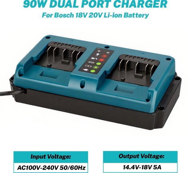 Bosch Dual-Port Schnellladegerät für 18V und 20V Li-Ion Akkus - Bild 1