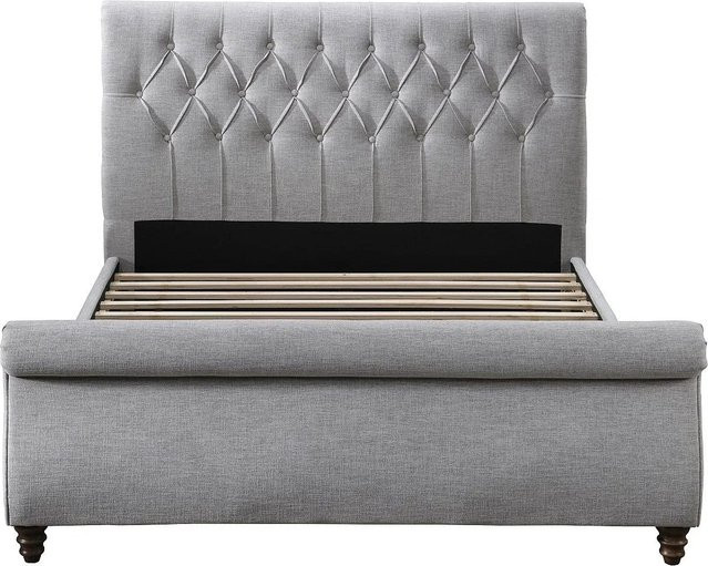 Vente-unique Bettrahmen Balansano in Grau mit romantischem Design, B/T/H: 160 x 200 x 171 cm - Bild 1
