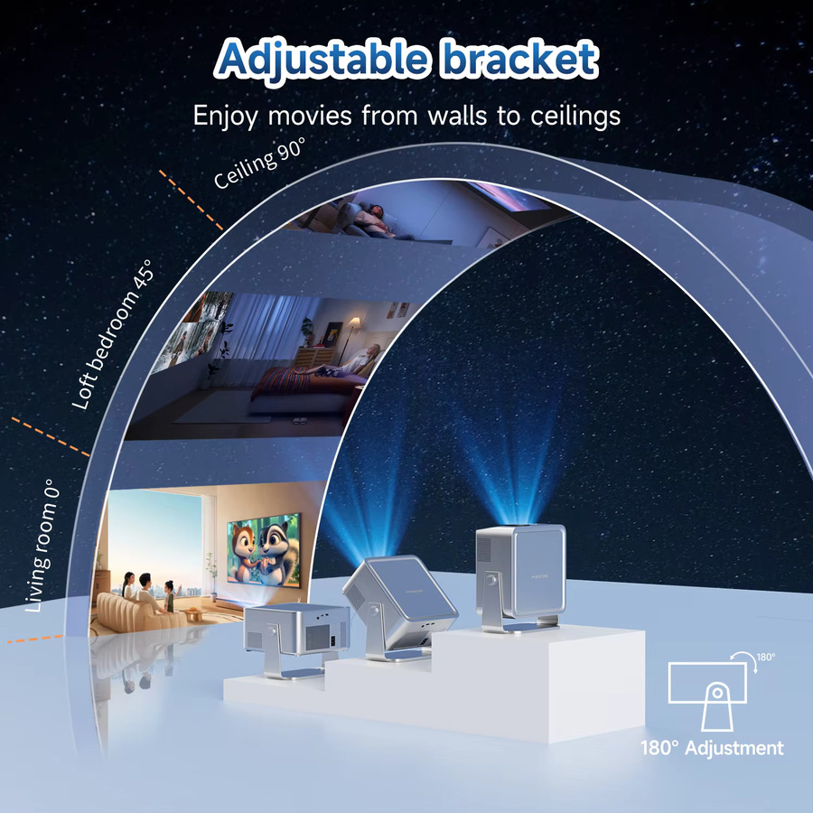 Magcubic HY450GTV Heimkino-Projektor mit Google TV, 4K UHD, 1100 ANSI, Autofokus und HDR10 - Bild 8
