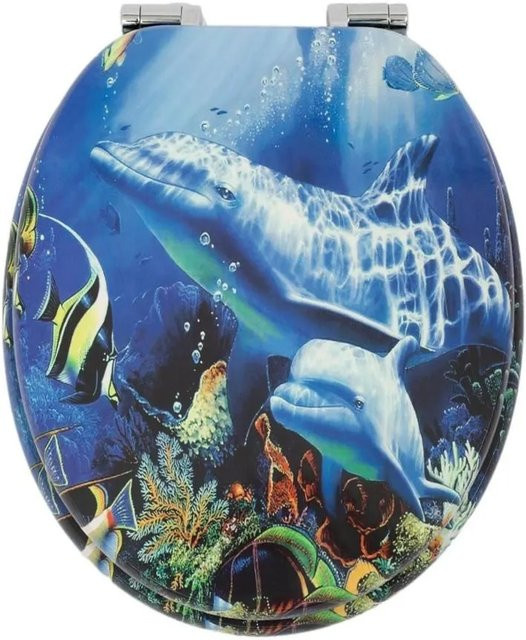 Sinobath WC-Sitz mit Absenk-Automatik in Unterwasserwelt Design, oval, multicolour - Bild 1