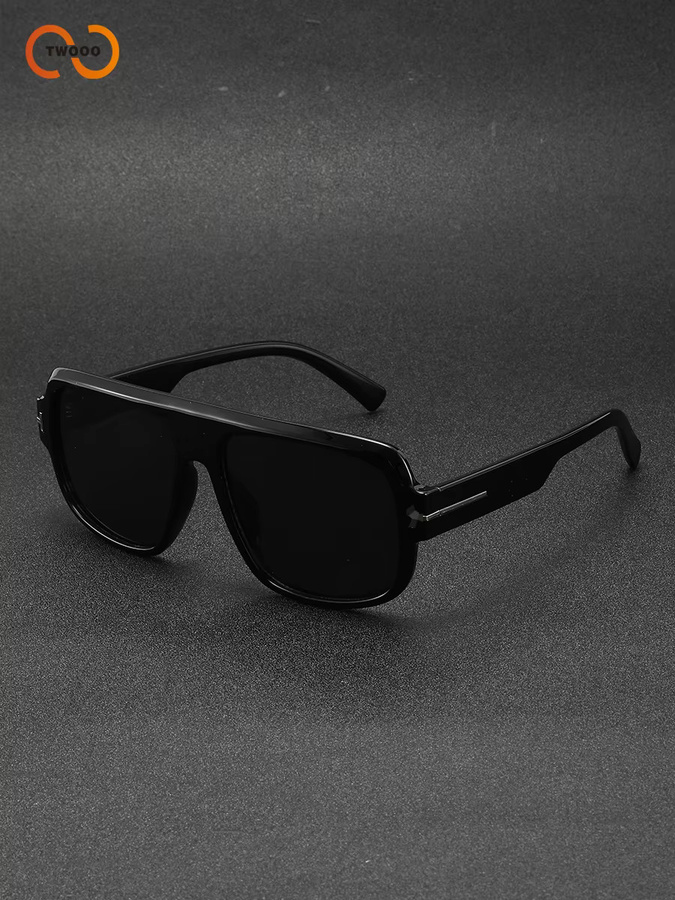 TWOOO Aviator Sonnenbrille, Unisex, Vollrand, Schwarz, Kunststoff - Bild 4