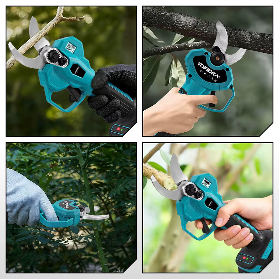 YOFIDRA Bürstenlose elektrische Astschere mit 32mm Schneidkapazität und 2-Gang-Modus, kabellose Elektroschere für den Garten, kompatibel mit Makita 21V LXT Akku - Bild 3
