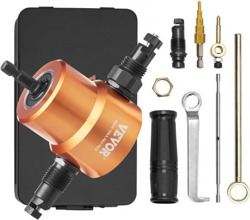 VEVOR Doppelkopfs Blechnipper Metallschneider als Bohraufsatz in Orange - Bild 1