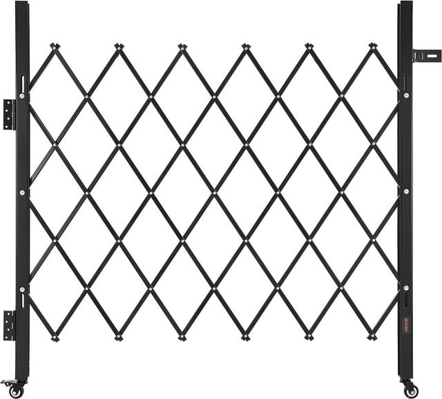 Faltbares Sicherheitstor aus Stahl von Buying Solutions, MB, abschließbares Scherengitter in Schwarz, Breite: 110 cm, Höhe: 131 cm - Bild 1