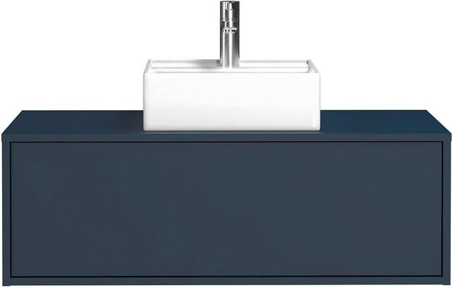 Vente-unique Einzelwaschtisch Teana in Marineblau, Wandmontage, Modernes Design, Breite: 94 cm - Bild 1