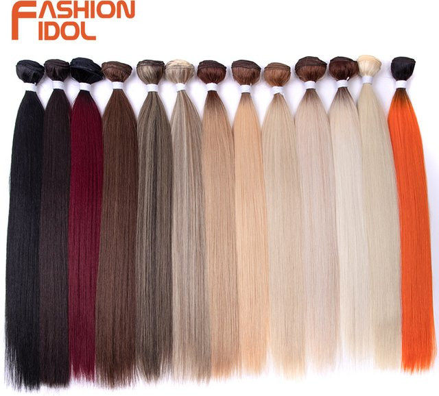 FASHION IDOL Haarverlängerungen Ombre Blonde, Synthetisch, 24 Zoll - Bild 1