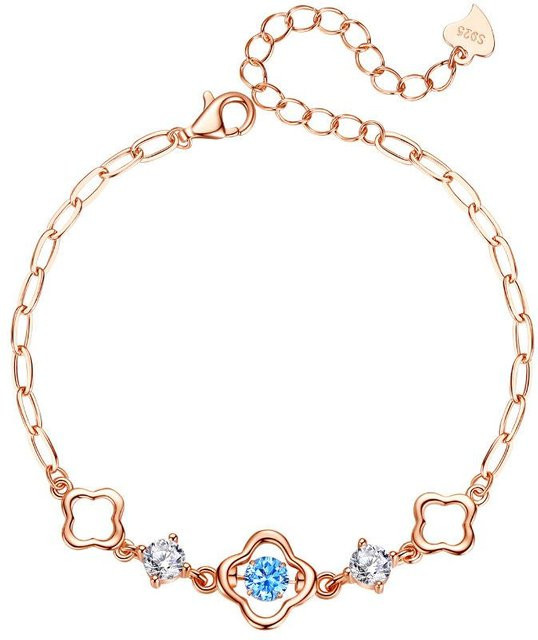 Damenarmband 925 Silber, Kleeblatt, Zirkonia - Bild 1