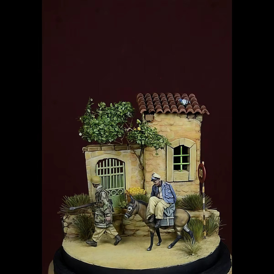 CLEAN SPACE Soldat und Esel, Resin-Soldatenmodell, unmontierter und unbemalter Bausatz - Bild 1