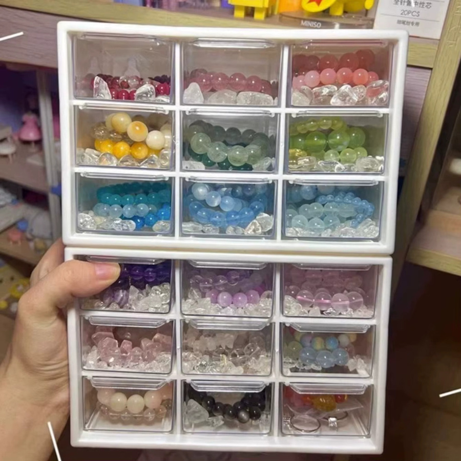 Transparente Aufbewahrungsbox aus Acryl für Kleinteile, Schmuck und Make-up, Farbe: Weiß - Bild 2