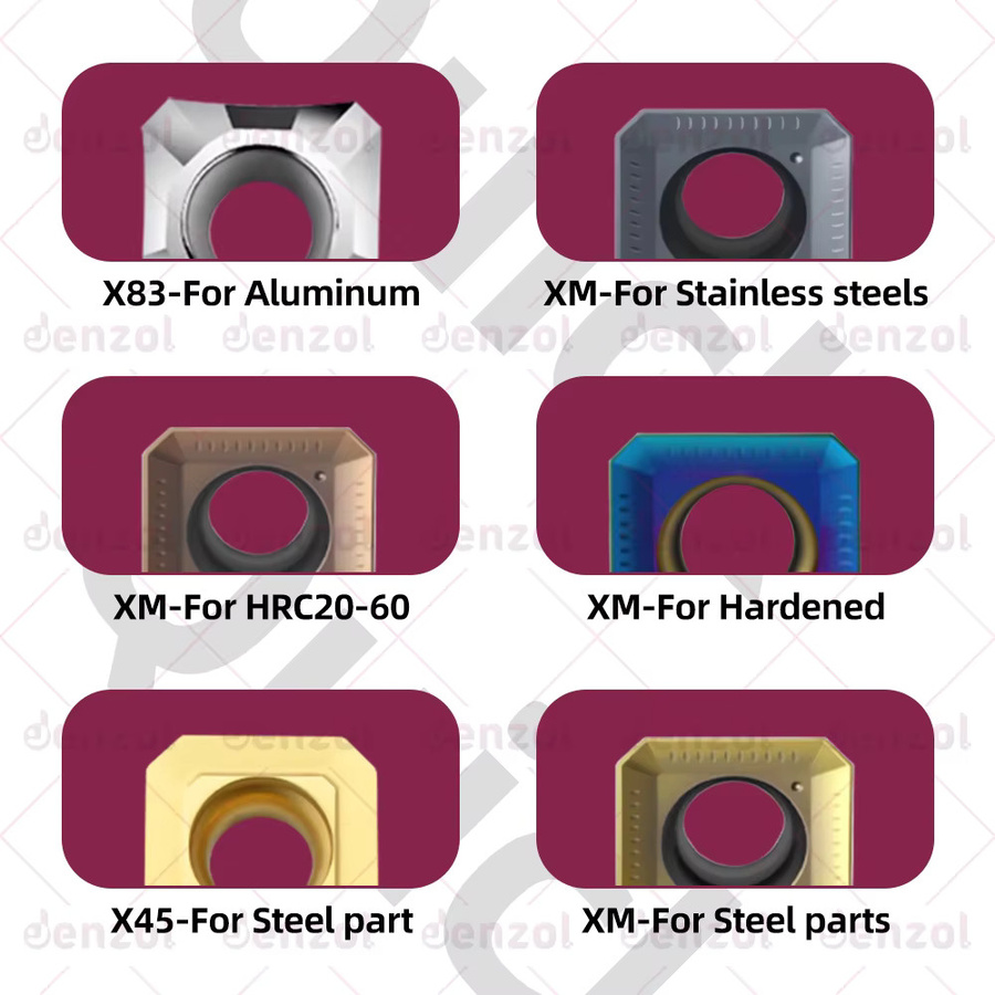 Jenzol SEHT1204 Hartmetalleinsatz Aluminium-Quadratinsatz XM X83 X45 in Silber für 45-Grad-KM12 Planfräskopf - Bild 4