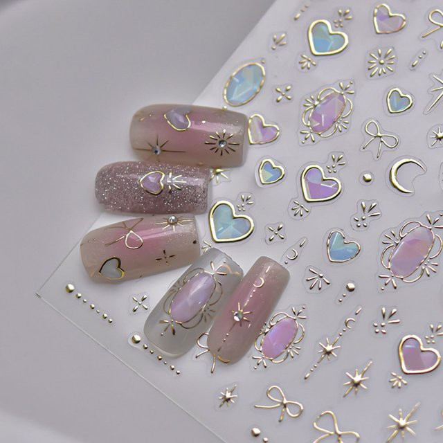 felaxuu Nagelaufkleber Metallic, Holographisch, Gold Silber - Bild 1