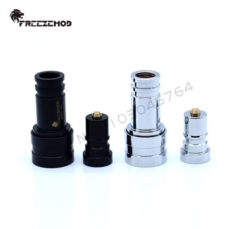 FREEZEMOD Computer-Wasserkühlungs-Schnellkupplungs-Montagesatz mit G1/4'' Dual-Innengewinde-Wasserstopp-Verbindung in Schwarz/Silber - Bild 2