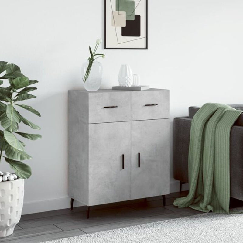 Modernes Sideboard Vidaxl in Grau aus Holzwerkstoff und Metall, B/T/H: 69,5 x 34 x 90 cm - Bild 1