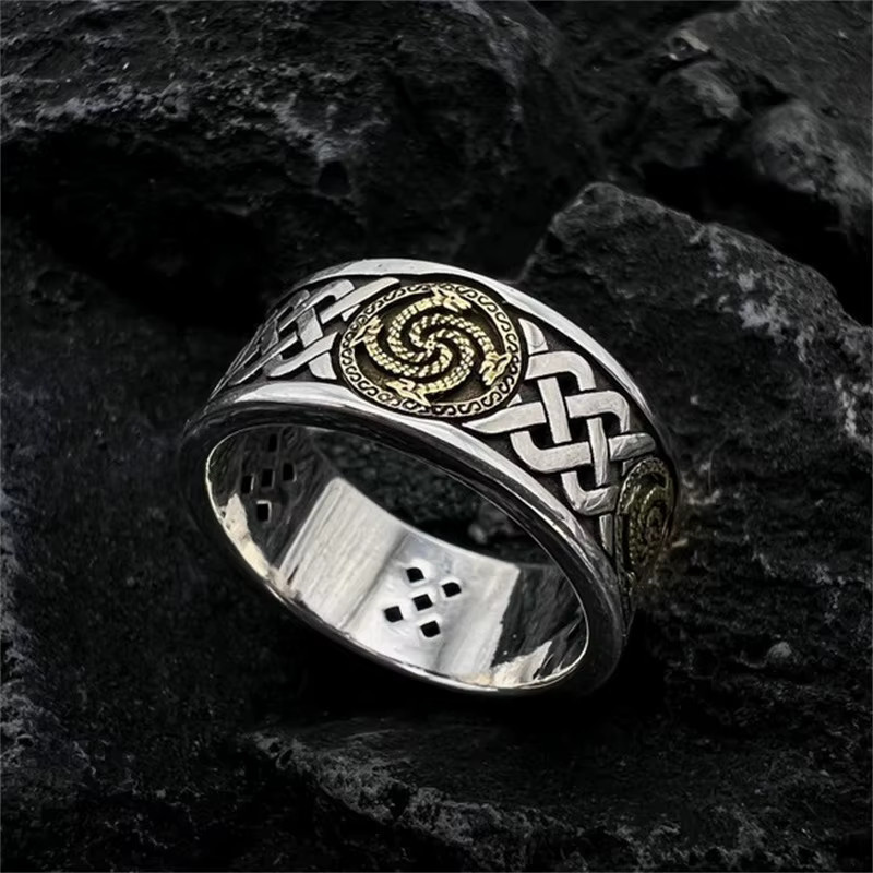 Everoyal Ring, Bicolor, Gold Silber, Vintage, Herren - Bild 2