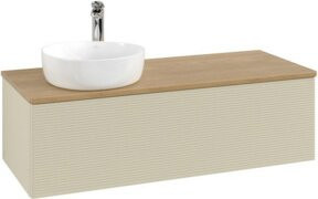V&B Waschtischunterschrank Antao mit Frontstruktur und Beleuchtung in Eiche, B/T/H: 120 x 50 x 50 cm - Bild 1