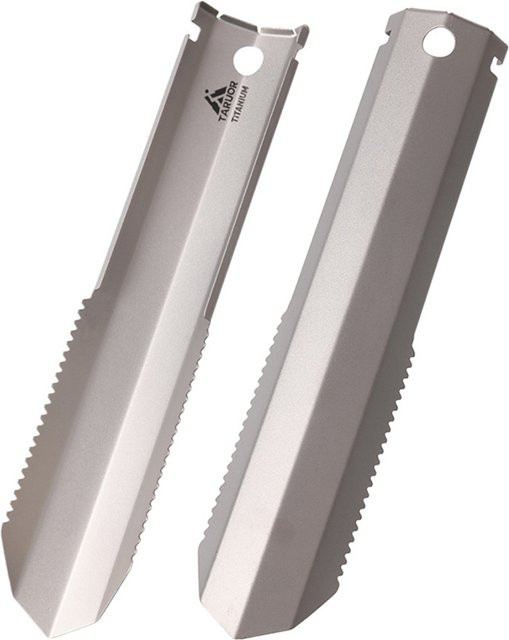 Taruor Titan Gartenhandgezahnte Schaufel in Silber mit glattem Griff und Clip für Camping und Outdoor - Bild 1