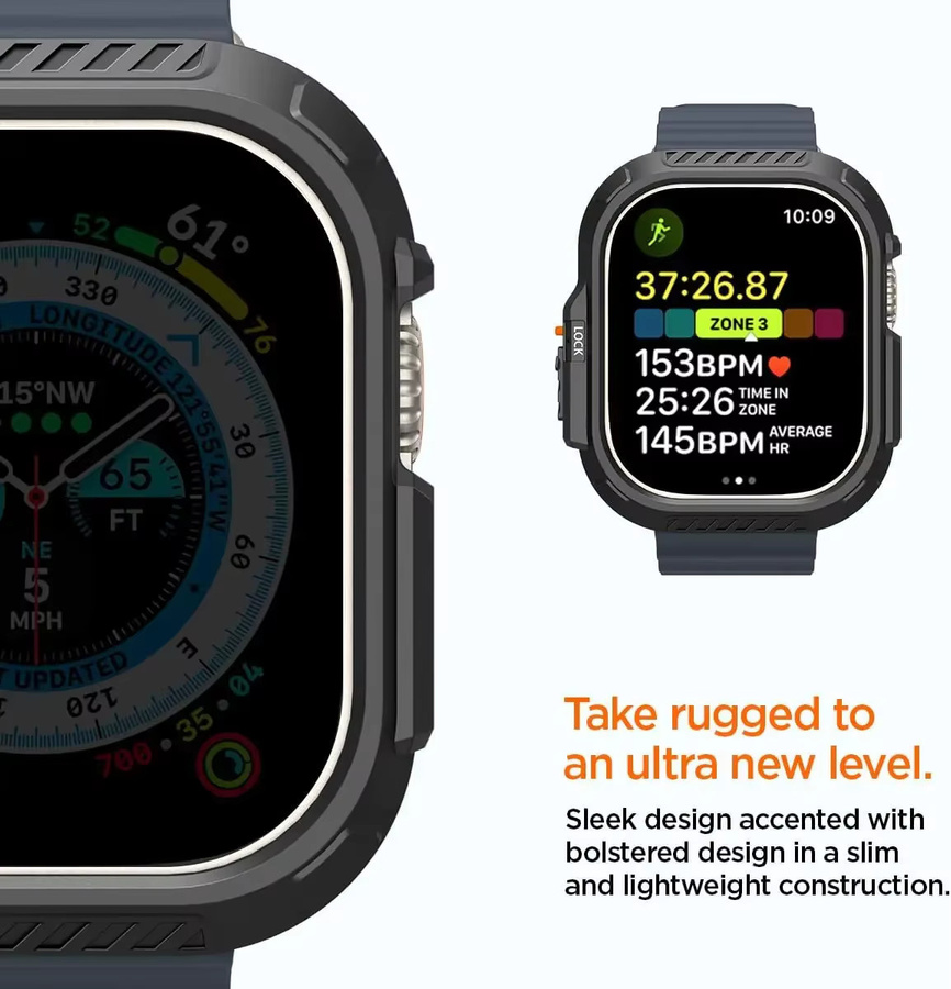 OAKCHARM Uhrenarmband-Zubehör, Schloss-Passform für Apple Watch Ultra 2/Ultra, 49 mm, Schwarz - Bild 5