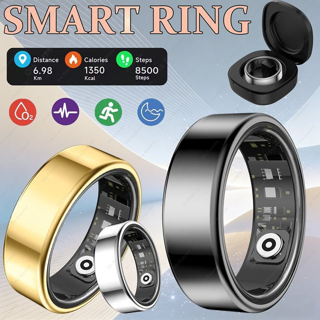 Ola Esporte Smartring mit Ladebox zur Gesundheits- und Schlafüberwachung sowie Herzfrequenzmessung, IP68 & 5ATM Wasserdicht, Unisex, in Silver oder Gold - Bild 1