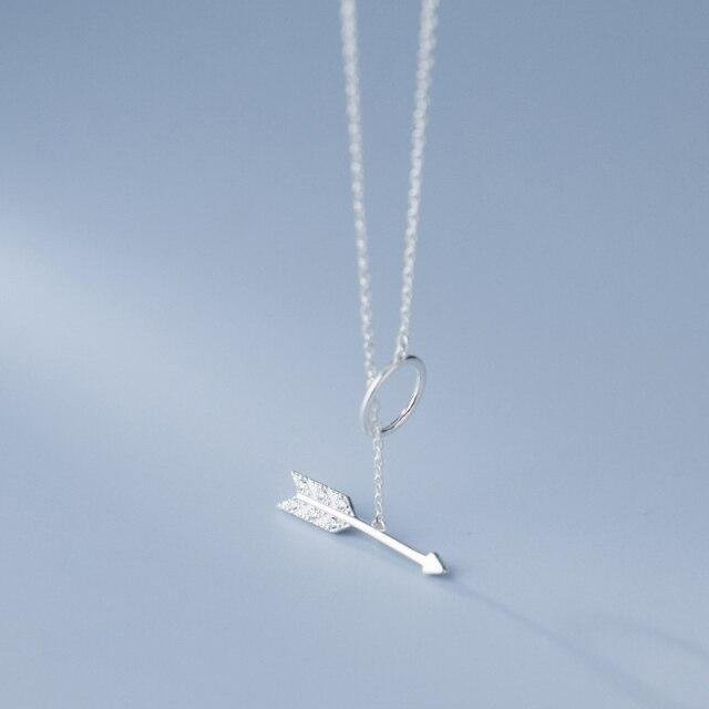 YIRAN Jewelry Halskette Pfeil, 925 Silber, Kristall, Zirkonia, Damen - Bild 1
