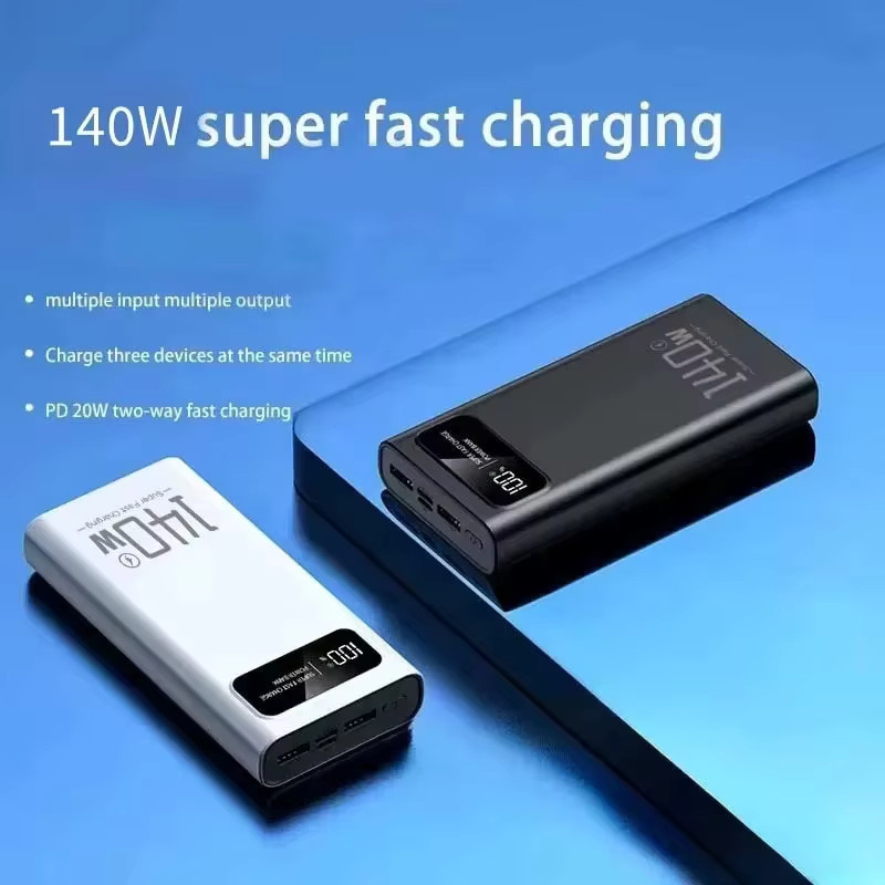 Lenovo 140W Hochleistungs-Powerbank mit 50000 mAh und LED-Digitalanzeige in Schwarz oder Weiß für iPhone und Samsung - Bild 4