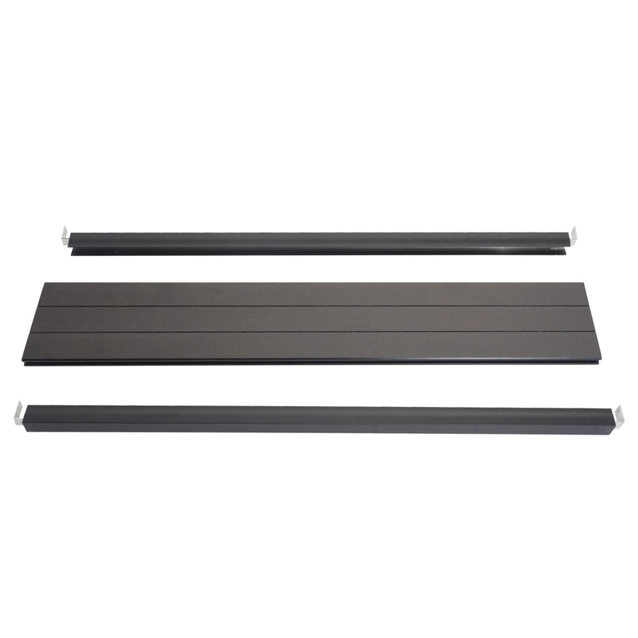 MCW Abschluss-Set für WPC-Sichtschutz Savoie mit Abschlussprofil Windschutz und WPC-Pfosten, anthrazit, Höhe: 90 cm - Bild 2
