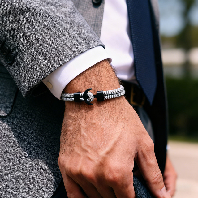 Noter Anker Armband, Schwarz, Herren - Bild 1