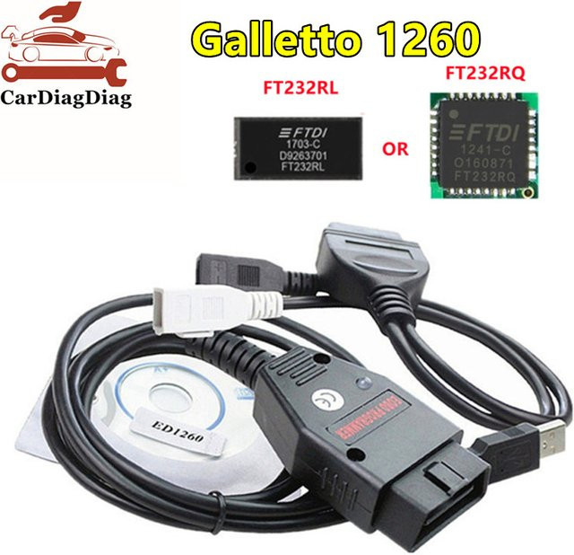 Galletto ECU Flasher OBD2 Kabel für VAG Serie, FTDI FT232RQ Chip Tuning Tool zum Lesen und Schreiben, Schwarz - Bild 1