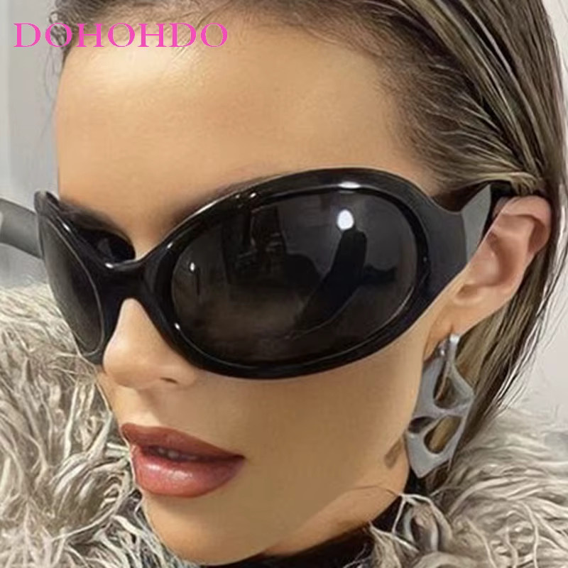 DOHOHDO Sonnenbrille, oval, Unisex, Vollrand, Schwarz, Kunststoff - Bild 2