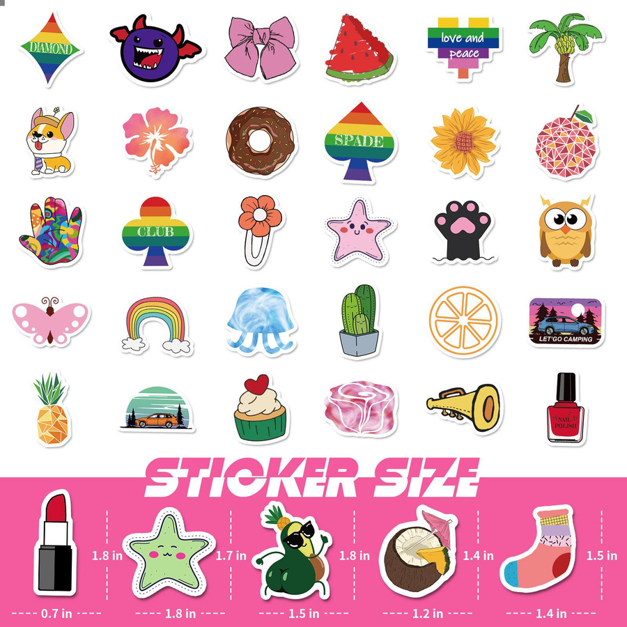 100 Cartoon Aufkleber für Kinder, Multicolor - Bild 2