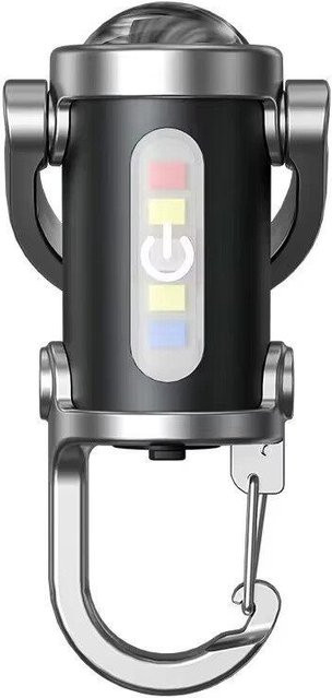 YJMP Super Lighting COB LED Mini Schlüsselanhänger Taschenlampe, USB wiederaufladbar, Schwarz - Bild 1