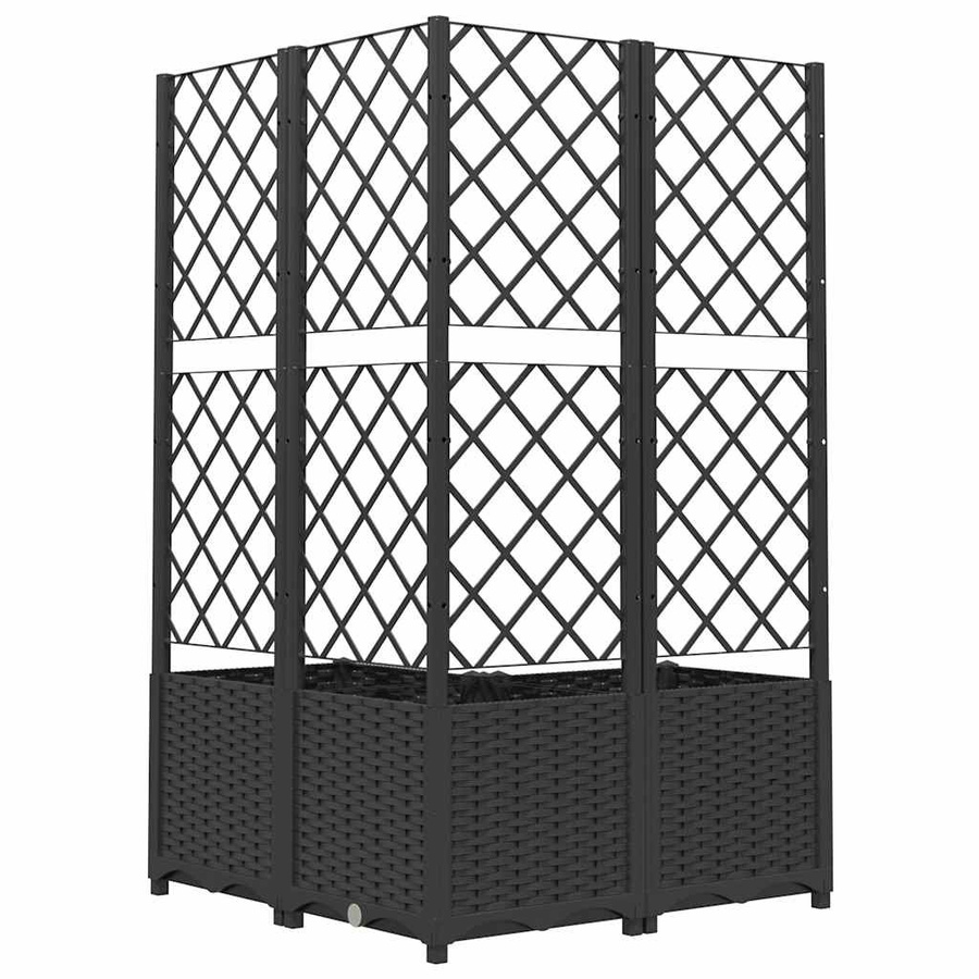 Vidaxl Gartenkübel mit Gitter in Schwarz, B/T/H: 80 x 80 x 136 cm - Bild 3