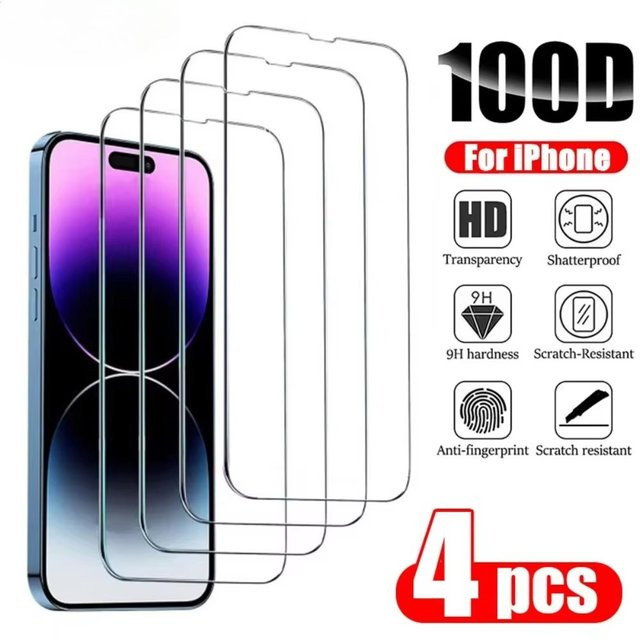 Gehärtete Glas Displayschutzfolie für Apple iPhone (verschiedene Modelle), transparent, 1-4 Stück - Bild 1