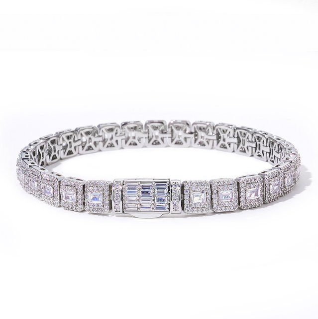 ESKEEM Tenniskettenarmband, 7,5 mm, Zirkonia, Silber, Unisex - Bild 1