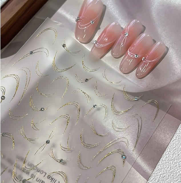 NAILFYOU Nagelkunst-Aufkleber, Goldprägung, Silber, Damen - Bild 1