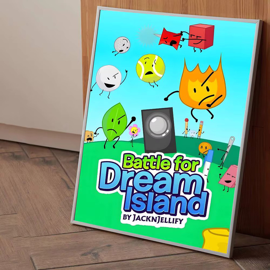 MINISO Battle For Dream Island Poster Sticker, wasserfester Wandaufkleber für Wohnzimmer und Schlafzimmer, Mehrfarbig, Rechteckig - Bild 5