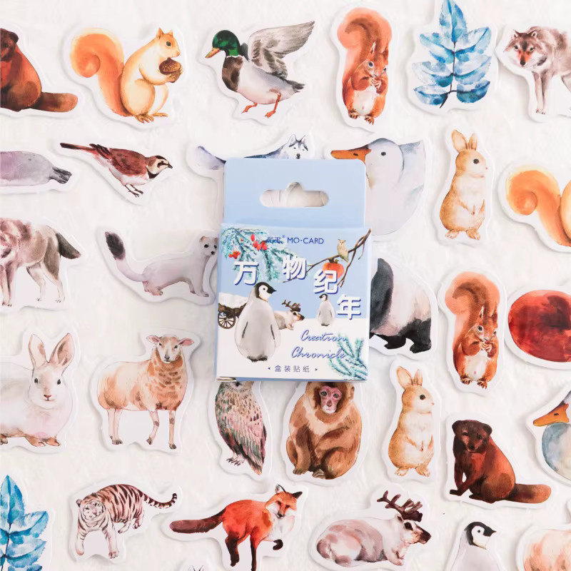 46 Stück Cartoon-Tier-Aufkleber für DIY-Dekoration und Scrapbooking in Multicolour - Bild 2