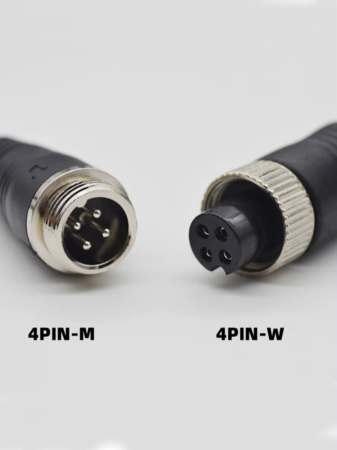 QXNY 1-zu-2 Y-Splitter Stromkabel mit M12 4-Pin Luftfahrtstecker als Verlängerungskabel-Adapter für CCTV-Kameras, Schwarz - Bild 3
