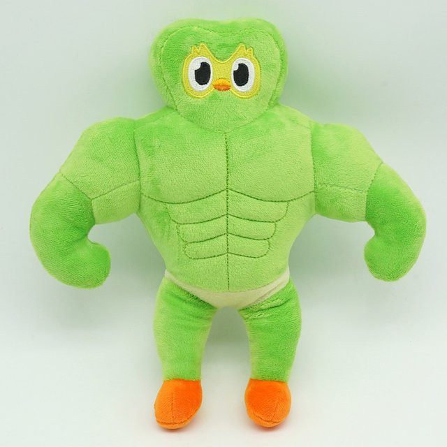 Bandai Duolingo Buff Duo Plüschfigur, Grüne Eule, Kuscheltier - Bild 1