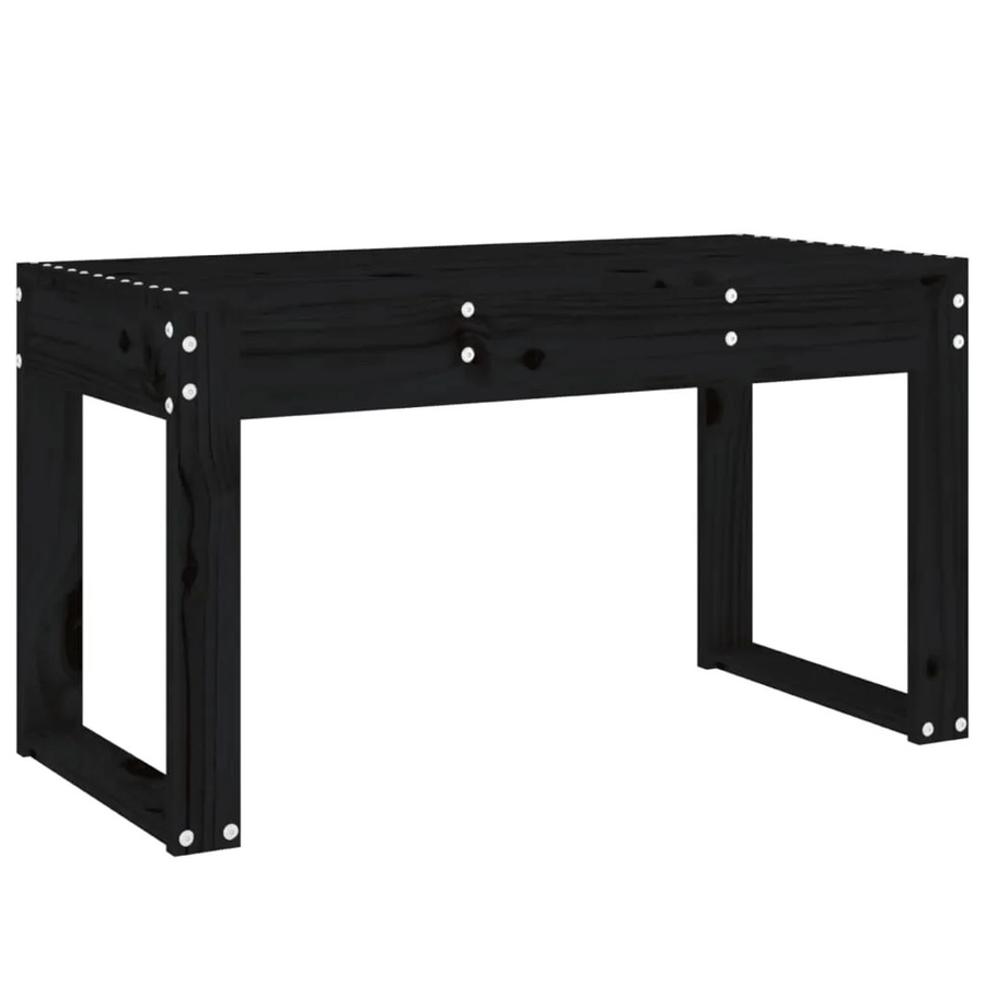 vidaXL Gartenbank aus Kiefer Massivholz in Schwarz, B/T/H: 80 x 38 x 45 cm - Bild 1