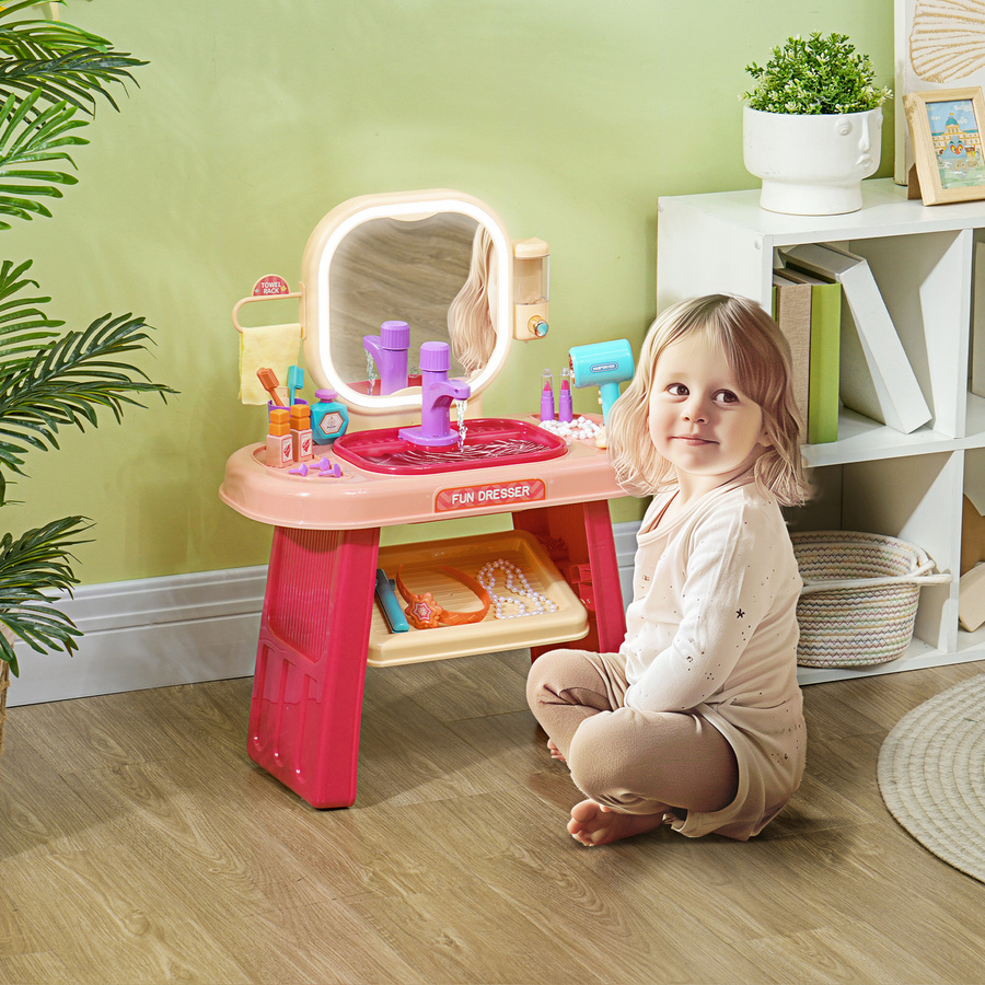 AIYAPLAY Schminktisch für Mädchen, Kunststoffspielzeug, Rosa, ab 3 Jahren - Bild 2