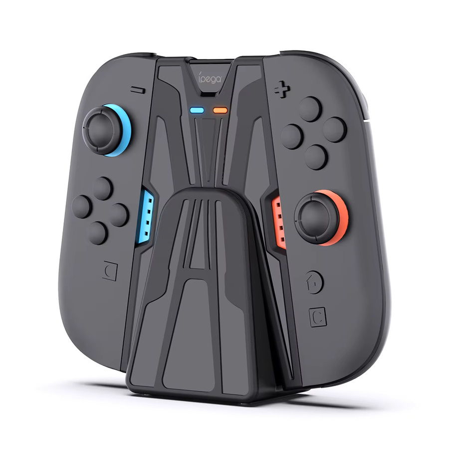 BSN Magnetische Ladestation PG-SW2129A für Switch 2 Joypad mit Auto-Adsorption und LED-Statusanzeige in Blau/Orange/Schwarz inklusive Aufbewahrungsbasis - Bild 1