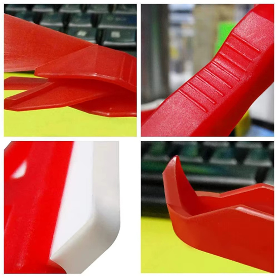 Silikon- und Mörtelspachtel zum Abdichten von Fenstern und Türen, Schaber-Werkzeug für Glas und Zement, Farbe: Rot - Bild 4