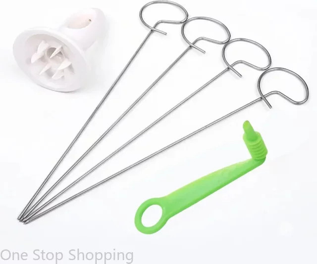 Manueller Spiralizer Chips Maker in Grün mit 4 Edelstahlstäben für Kartoffelscheiben und Tornado Spiral Screw Effekt - Bild 1