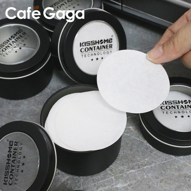CafeGaGa Kaffeefilterpapier für Espresso Siebträger Körbe mit Aufbewahrungsbox, rund, passend für 51 mm, 53 mm und 58 mm - Bild 1