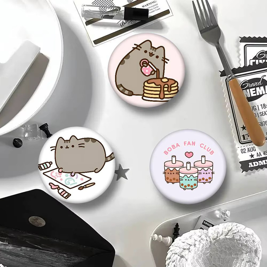 Brosche Kawaii P-Pusheen, Runde Anstecknadel - Bild 4