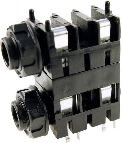Cliff FCR1120 Klinken-Steckverbinder 6,35mm Buchse, horizontaler Einbau, 2-polig Mono, Schwarz - Bild 1